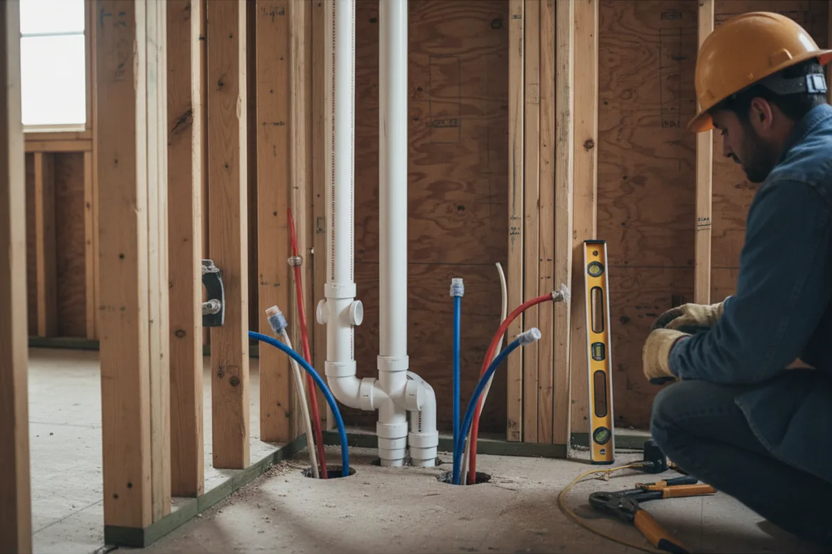Drain and supply rough-in during Drain Cleaning in Klingerstown