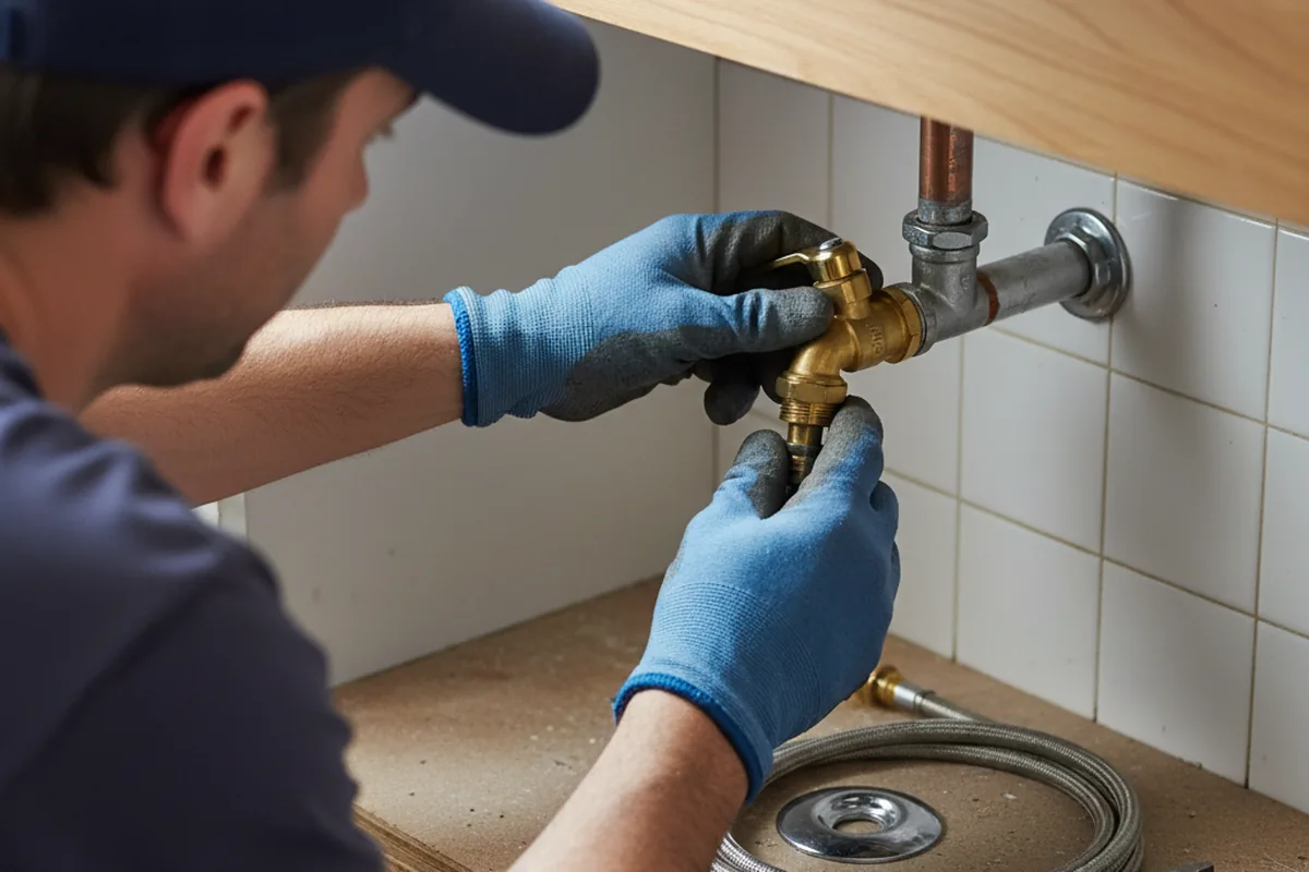 Shutoff valve and fitting work during Faucet and Fixture Repair in Klingerstown